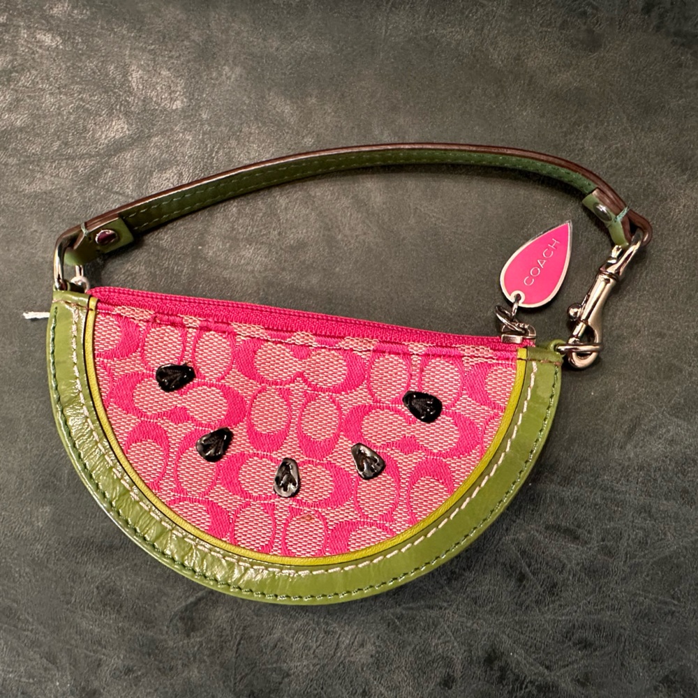 RARE Coach watermelon change purse.